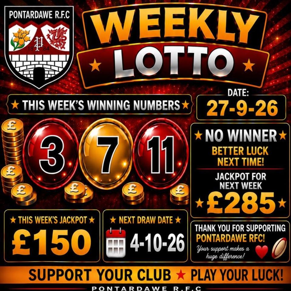 Weekly Lotto results 27-9-26: winning numbers 3, 7, 11, no winner, jackpot for next week £285, next draw 4-10-26